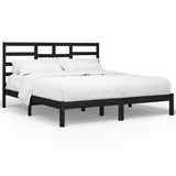 Bed Frame without Mattress Black Solid Wood 200x200 cm 3105819
