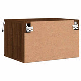 Wall-mounted Bedside Cabinets with LED Lights 2 pcs Brown Oak 836839