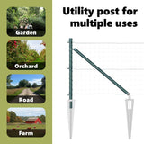 Ground Spike Fence Post 13 pcs Green Powder-Coated Steel 42004241