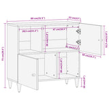 Side Cabinet 80x33x75 cm Solid Wood Mango 358275