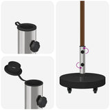 Parasol Base 30kg Black Granite and Stainless Steel Round 42006586