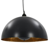 Ceiling Lamps 2 pcs Black and Gold Semi-spherical 40 cm E27 50876