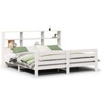 ZNTS Bed Frame without Mattress White 200x200 cm Solid Wood Pine 3309936