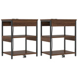 Bedside Cabinet 2 pcs Brown Oak 41 x 31 x 51 cm Engineered Wood 859544