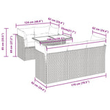 6 Piece Garden Sofa Set with Cushions Brown Poly Rattan Acacia 3326105