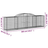 Arched Gabion Baskets 17 pcs 300x50x80/100 cm Galvanised Iron 3146696