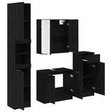 Bathroom Furniture Set 4 pcs Black Oak Engineered Wood 3416253