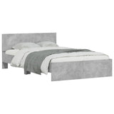 Bed Frame Concrete grey Engineered wood and plywood Double Modern 3207507