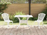Garden Table Set 3 pcs White Cast Aluminium 3334750