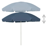 Beach Parasol Blue Polyester Large UV-resistant materials 314708