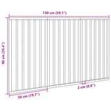 Dog Gate Foldable 3 Panels Black 150 cm Poplar Wood 352190