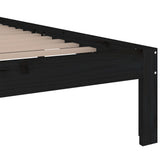 Bed Frame without Mattress Black Solid Wood 200x200 cm 814778