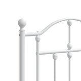 Metal Bed Frame without Mattress with Headboard White 180x200cm 353492