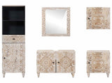 Bathroom Furniture Set with Drawer 5 pcs White Solid Mango Wood 3310117
