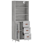 Highboard Grey Sonoma 69.5x34x180 cm Engineered Wood 3189483
