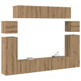 ZNTS TV Cabinet 8 pcs Brown 30.5 x 30 x 90 cm Engineered wood 3393389