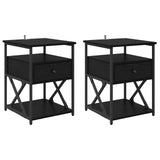 Bedside Cabinet 2 pcs Black Oak 40 x 42 x 55 cm Engineered Wood 881886