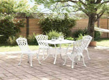 Garden Table Set 5 pcs White Cast Aluminium 3334754