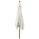 Garden Parasol Sand Polyester, Solid Hardwood, Laminated Bamboo 363191