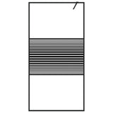Walk-in Shower Wall Black 100x195 cm Clear ESG Glass 152147