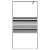 Walk-in Shower Wall Black 100x195 cm Clear ESG Glass 152147