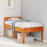 Bed Frame without Mattress Wax Brown 75x190 cm Small Single Solid Wood Pine 855746