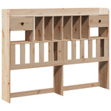 ZNTS Bookcase Bed without Mattress 140x190 cm Solid Wood Pine 3322333