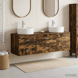 Bathroom Cabinet Set 3 pcs Smoked Oak 62.5 x 44.5 x 50 cm 3405871