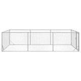 Outdoor Dog Kennel with Door 2x4x1 m Galvanised Steel 4105412