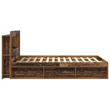 Bed Frame with Storage Old Wood 135 x 190 cm Engineered Wood 3433482