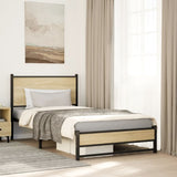 Metal Bed Frame without Mattress Sonoma Oak 107x203 cm 4007882