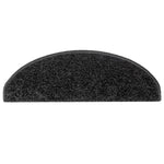 Stair Mats 15 pcs 65x21x4 cm Black Half Round Large 133901