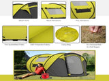 4-5 Person Pop-up Camping Tent Family Tent w/ 2 Mesh Windows & PVC Windows Portable Carry Bag for T3398P348708