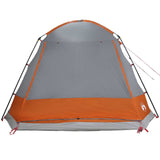 Cabin Tent Grey and Orange 12-Person Polyester and Steel 42028573