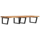 Basin Shelf Wall Mounted Steel and Solid Wood Acacia 3302951