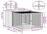 Chicken Cage with Run Light Grey 117x201x123 cm Galvanised Steel 172354