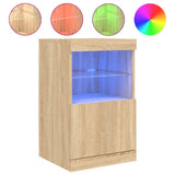 Sideboard with LED Lights Sonoma Oak 41x37x67 cm 836681