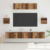 TV Cabinet Set Wall-mounted 7 pcs Old Wood Engineered Wood 3393408