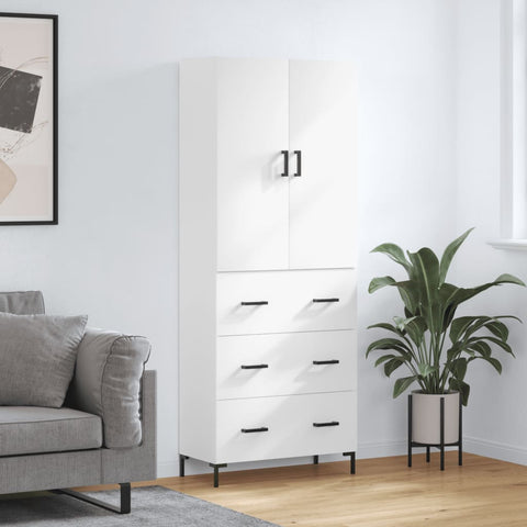 Highboard White 69.5x34x180 cm Engineered Wood 3195843