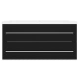 Sink Cabinet with Built-in Basin Black Engineered Wood 3099069
