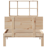 ZNTS Bookcase Bed without Mattress 75x190cm Small Single Solid Wood Pine 3322650