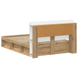 Bed Frame with Storage Artisan Oak 135 x 190 cm Engineered Wood 3433478
