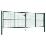 ZNTS Mesh Garden Gate Steel 390x125 cm Green 145749