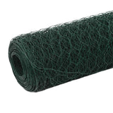 Chicken Wire Fence Steel with PVC Coating 25x1.2 m Green 143263