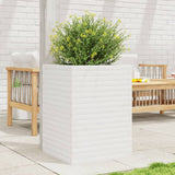 Garden Planter White 50x50x68.5 cm Solid Wood Pine 3282465