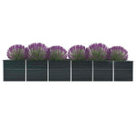 Garden Raised Bed Galvanised Steel 480x80x77 cm Anthracite 47071