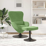 Egg Chair with Footstool Light Green 63 x 73 x 90 cm Velvet 42002747