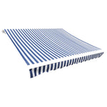 ZNTS Awning Top Sunshade Canvas Blue & White 4 x 3 m 141011