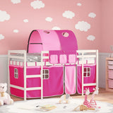 Kids' Loft Bed with Tunnel without Mattress Pink 90x190cm 3207005