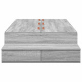 Storage Bed Frame with Drawer Grey Sonoma 90 cm Engineered Wood 3335610
